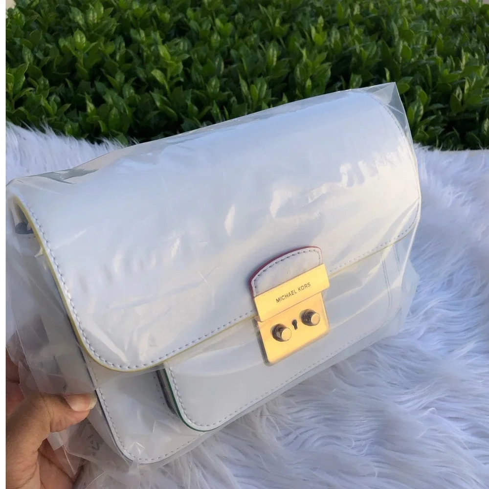 Michael Kors Sloan Editor Leather Messenger Crossbody Rainbow - Picture 16 of 16